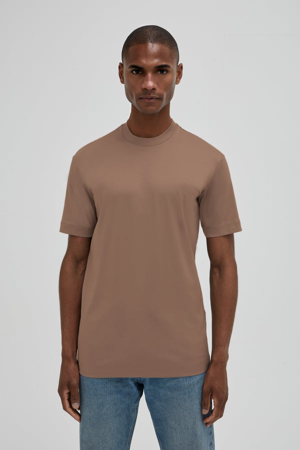 Interlock Supima T-Shirt | Marrone Corteccia