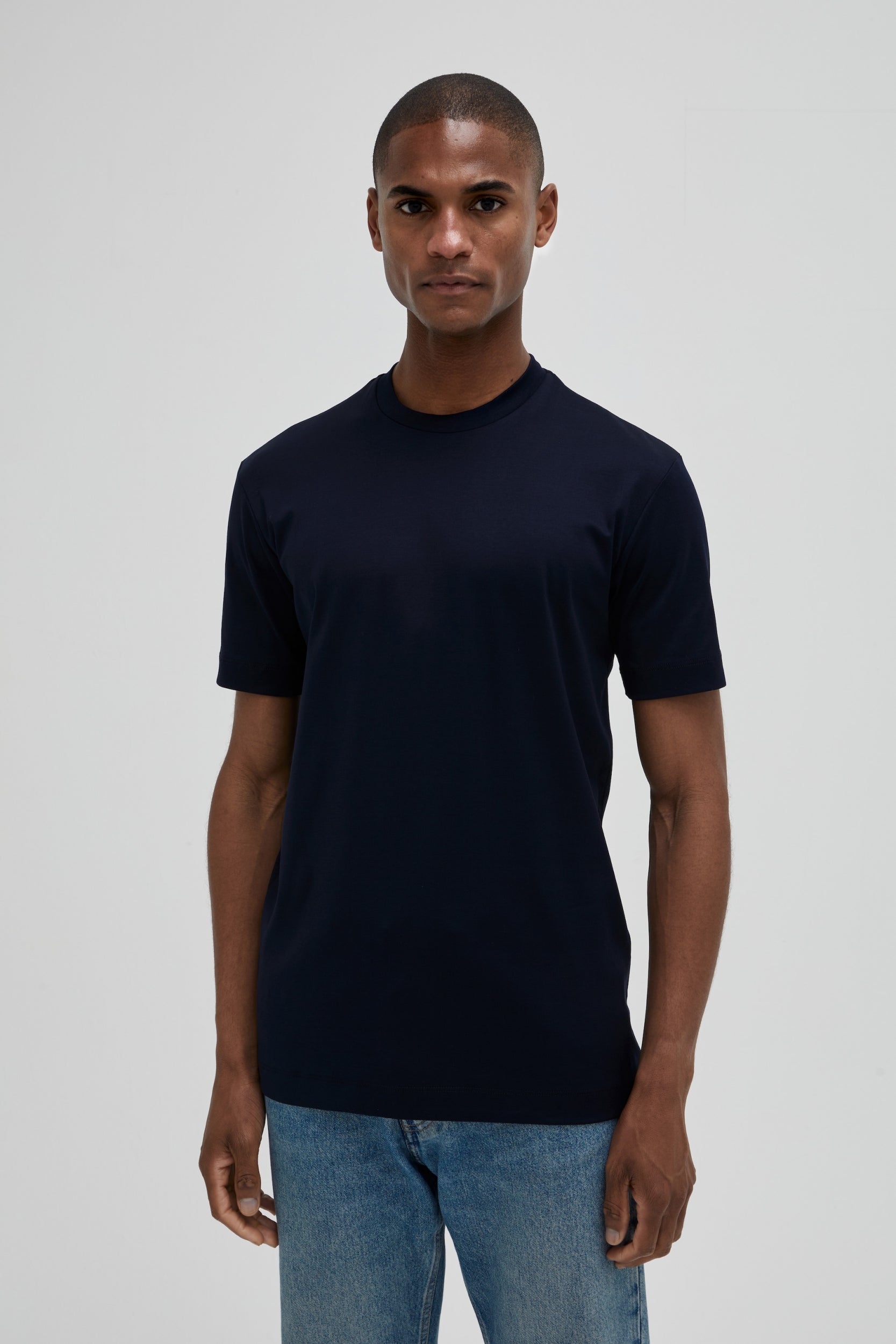 Interlock Supima T-Shirt | Navy – VALENZA online store