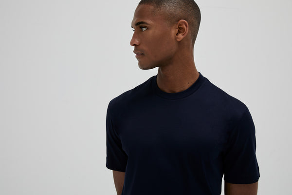 Interlock Supima T-Shirt | Navy