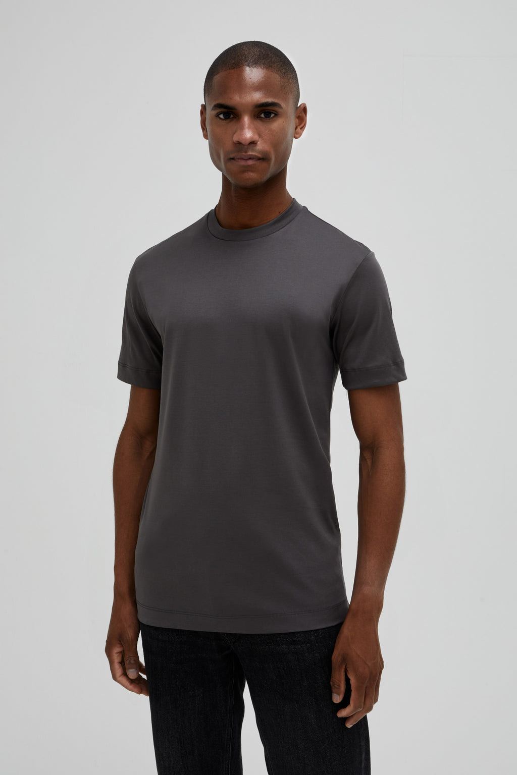Interlock Supima T-Shirt | Donkergrijs