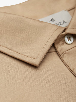 Supima Polo Schiller Collar S/S | Hazelnut