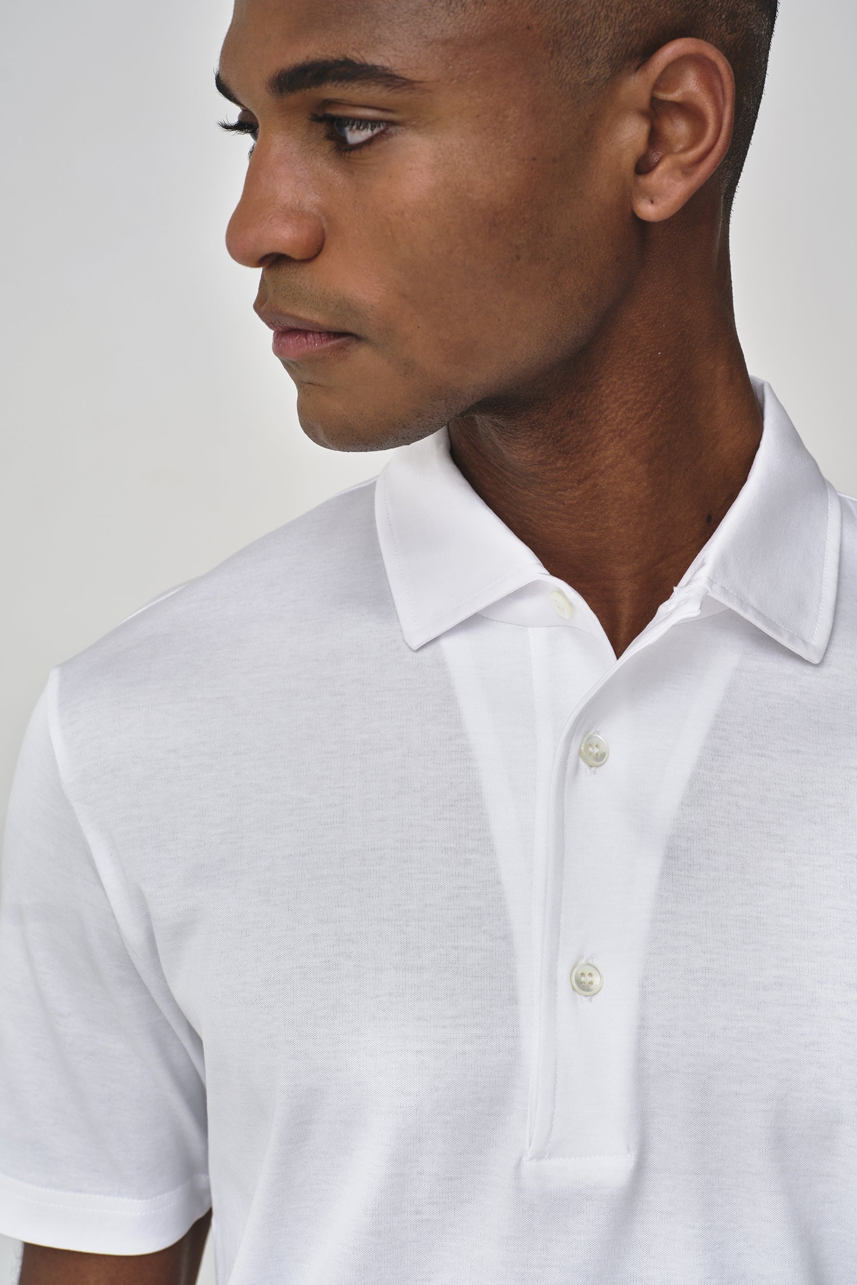 Supima Polo Schiller Collar S/S | White