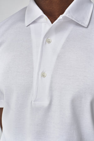 Supima Polo Schiller Collar S/S | White