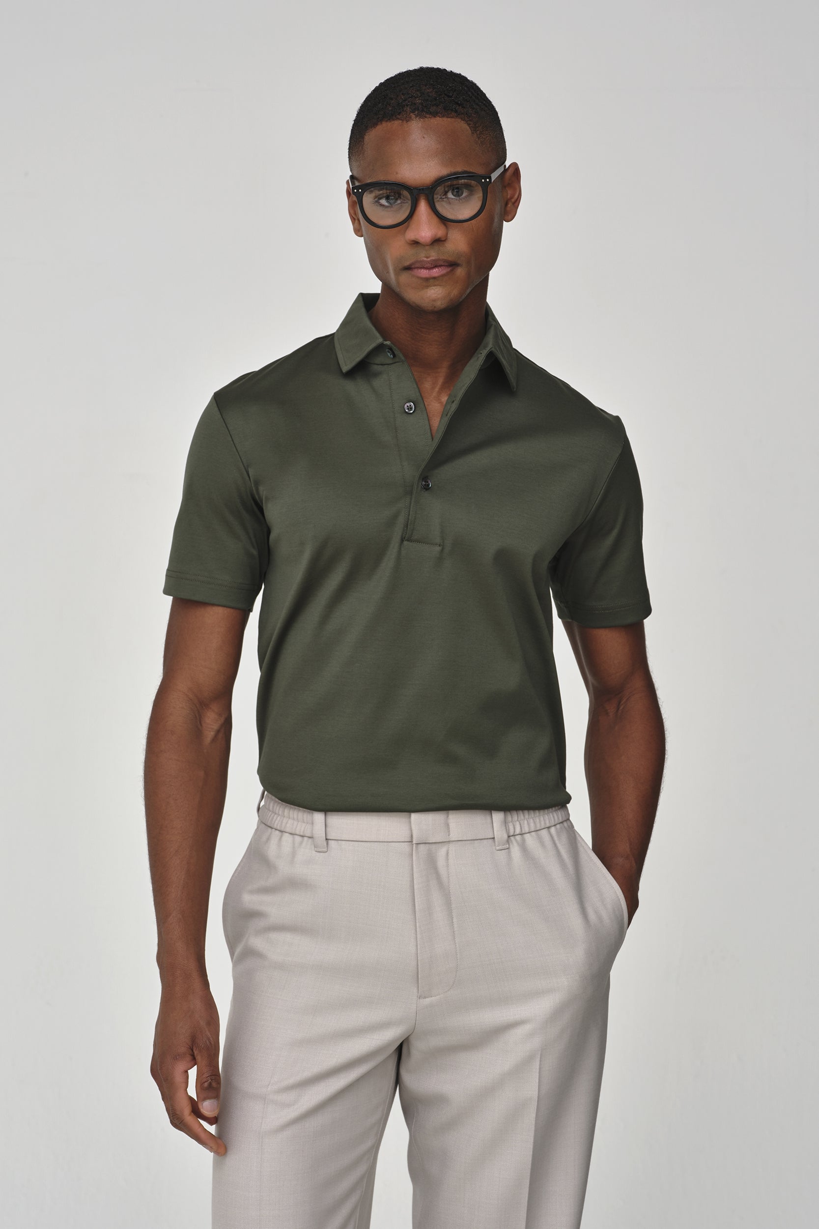Supima Polo Schiller Collar S/S | Green