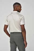Supima Polo Schiller Collar S/S | Pearl Grey