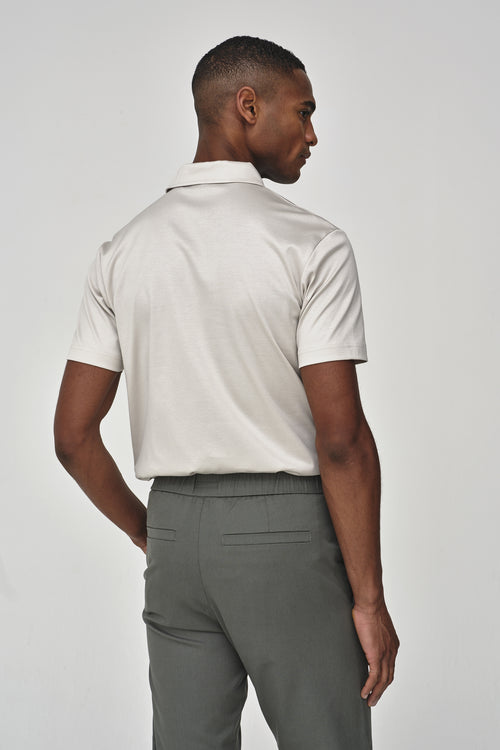 Polo Supima Collo Schiller Maniche Corte | Grigio Perla