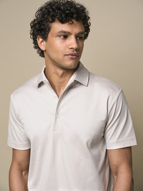 Supima Polo Col Schiller Manches Courtes | Gris perle