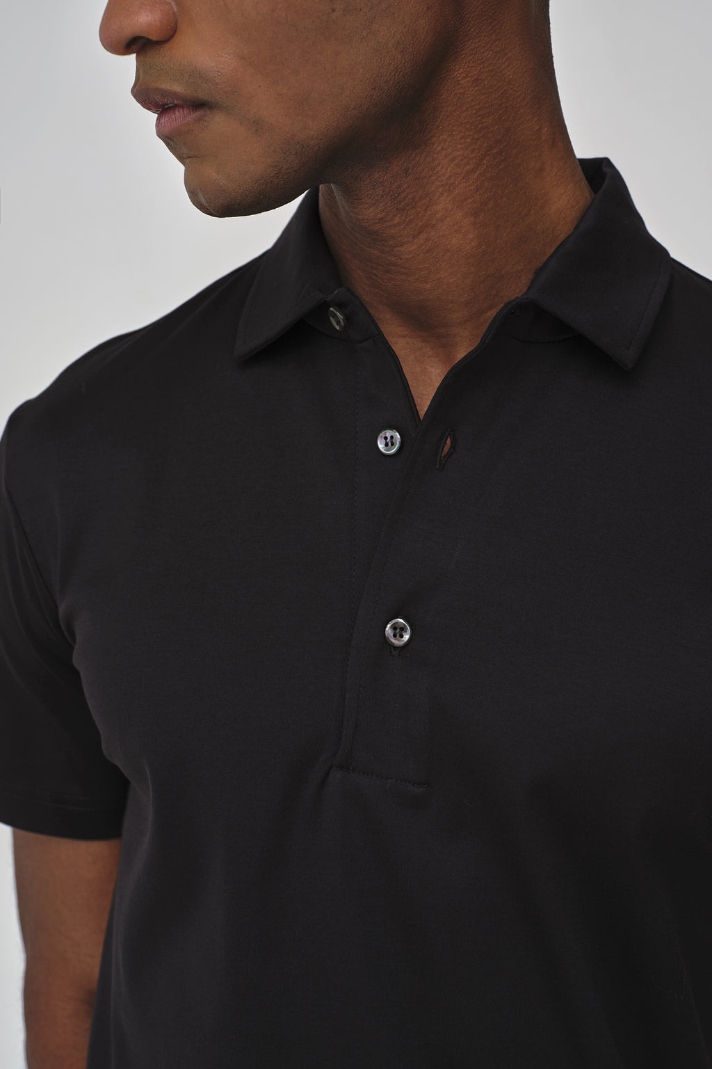 Supima Polo Schiller Collar S/S | Black