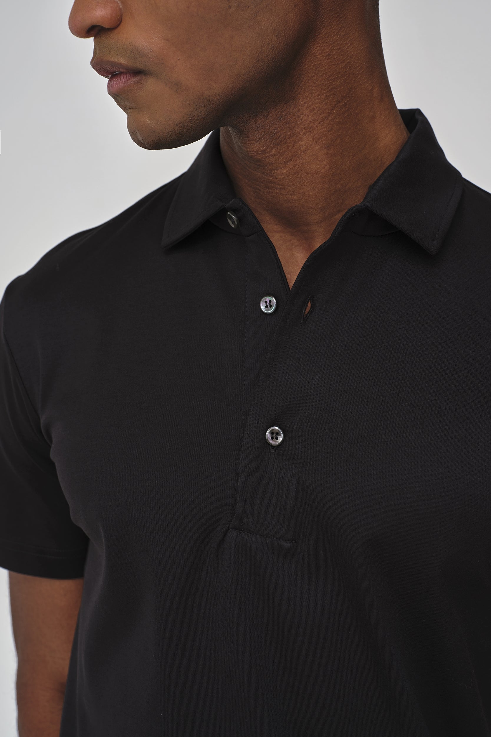 Supima Polo Schiller Collar S/S | Black