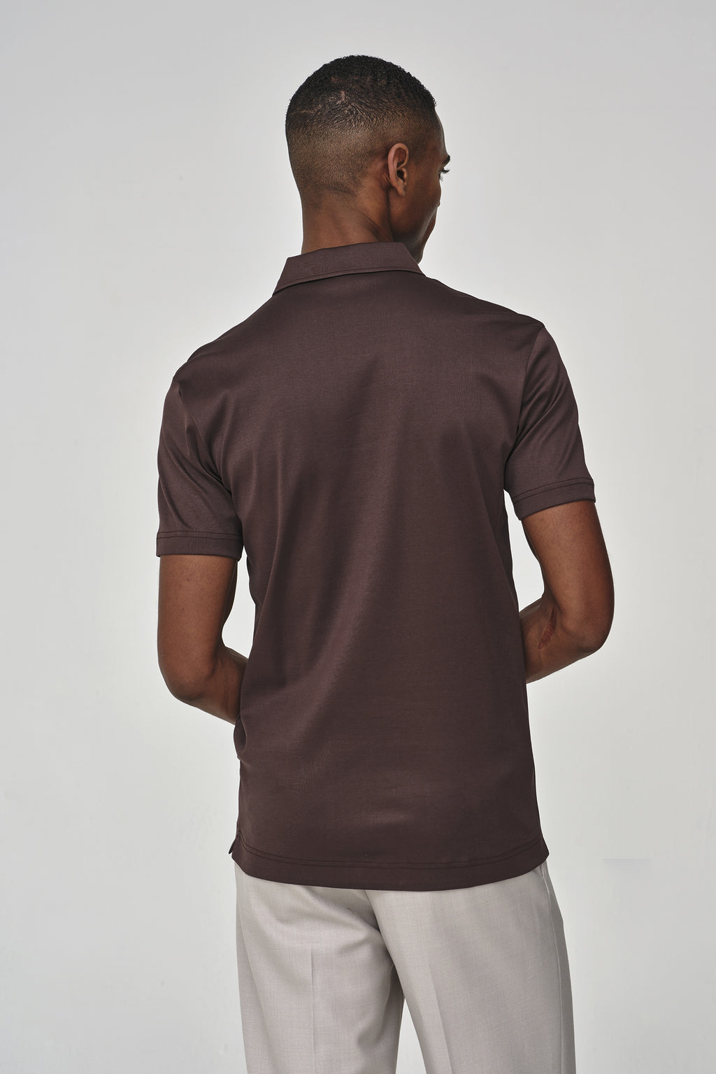 Supima Polo Schiller Collar S/S | Ebony Brown