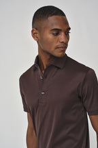 Supima Polo Schiller Collar S/S | Ebony Brown