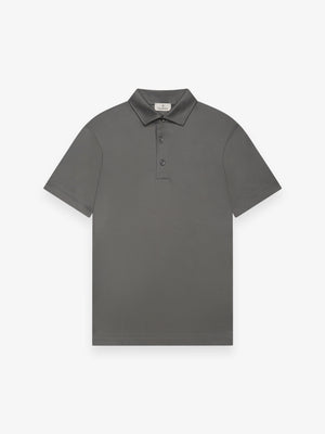 Supima Polo Schiller Collar S/S | Dark Grey