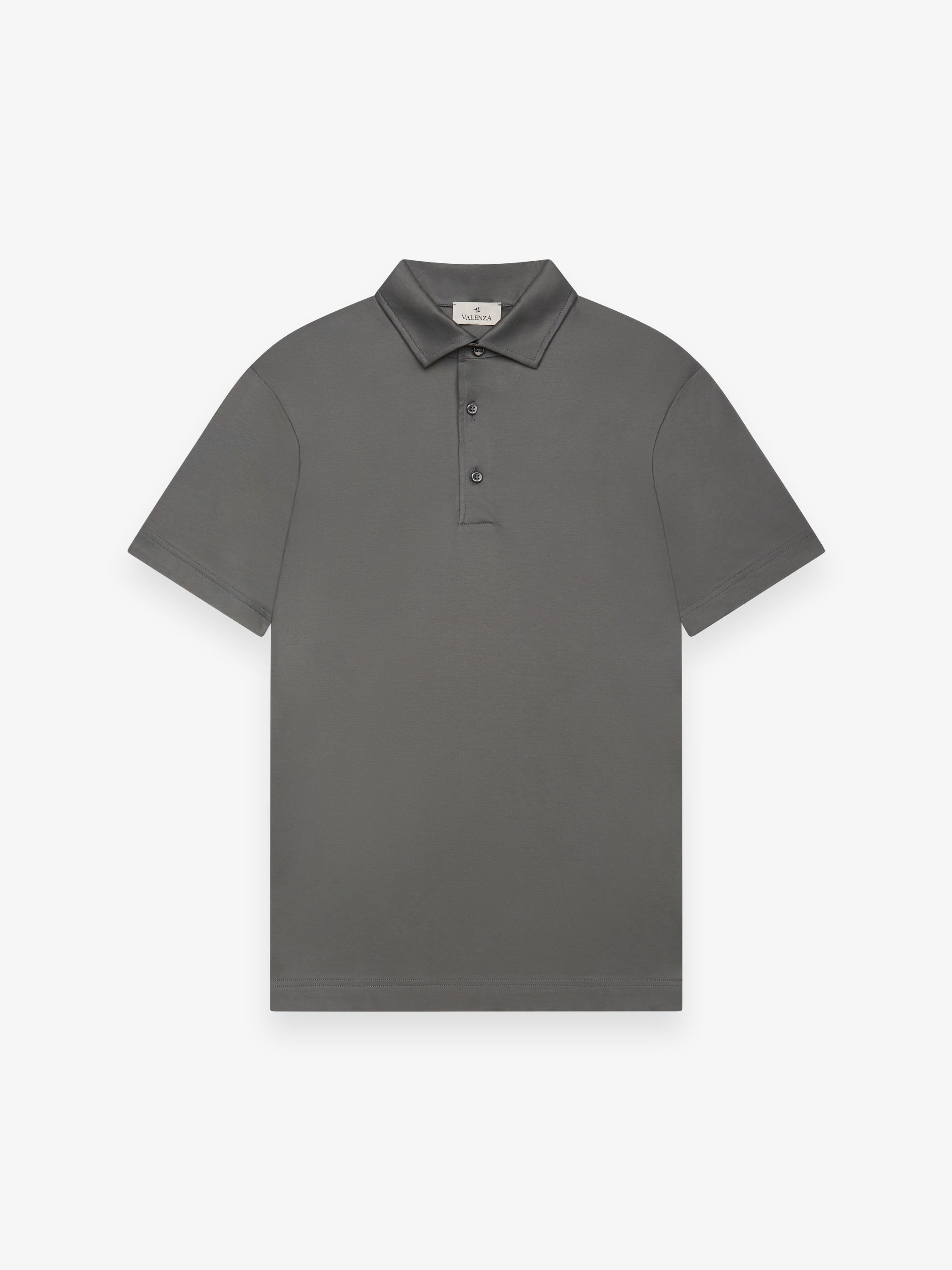 Supima Polo Schiller Collar S/S | Dark Grey