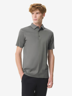 Supima Polo Schiller Collar S/S | Dark Grey