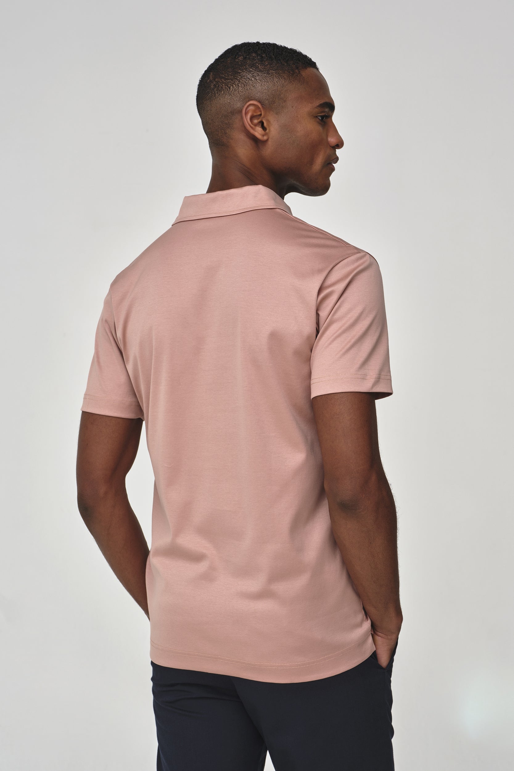 Supima Polo Schiller Collar S/S | Tea Rose
