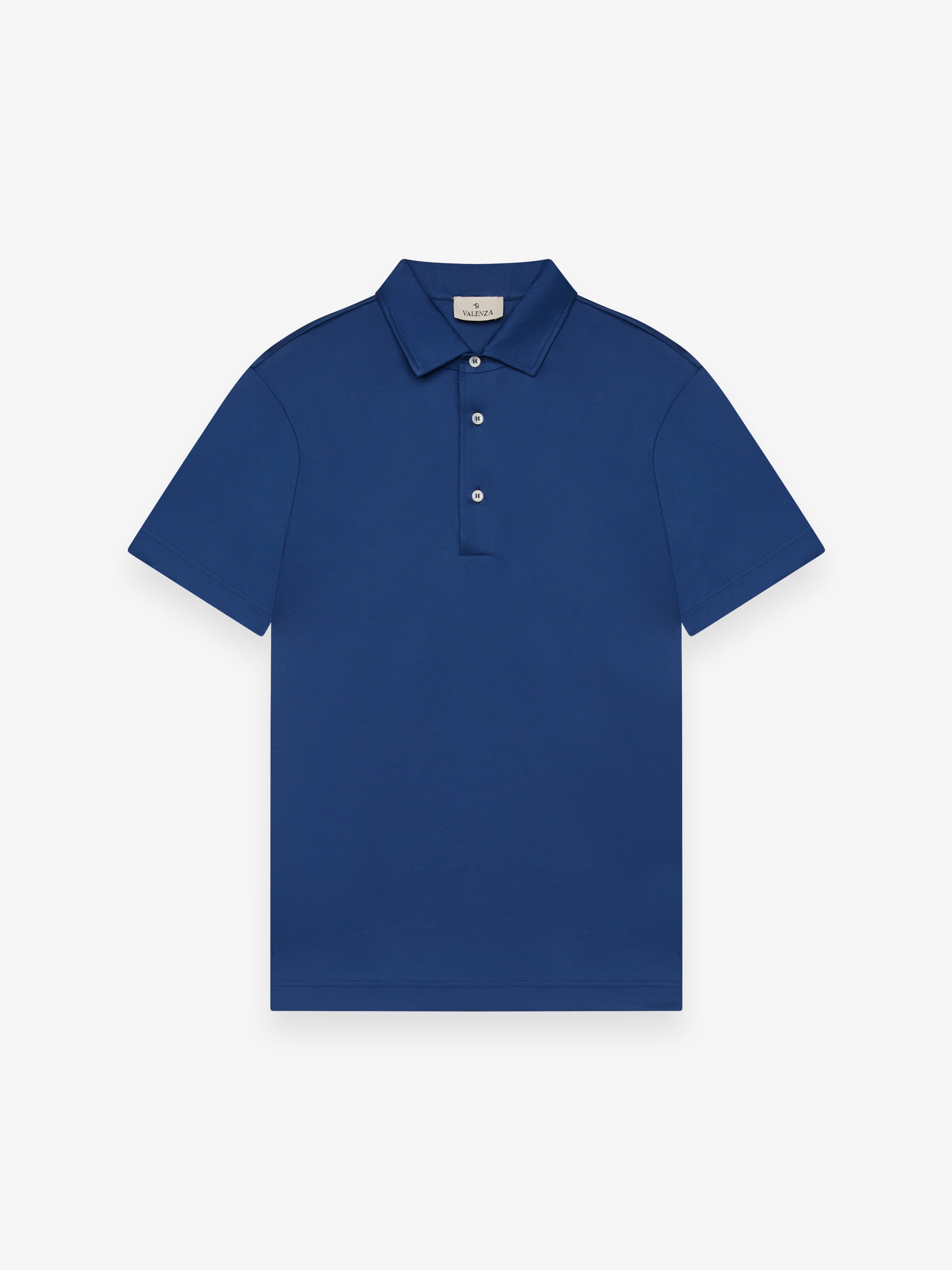 Supima Polo Schillerkragen Kurze Ärmel | Cobalt