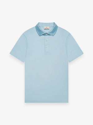 Supima Polo Schiller Collar S/S | Blue Diamond