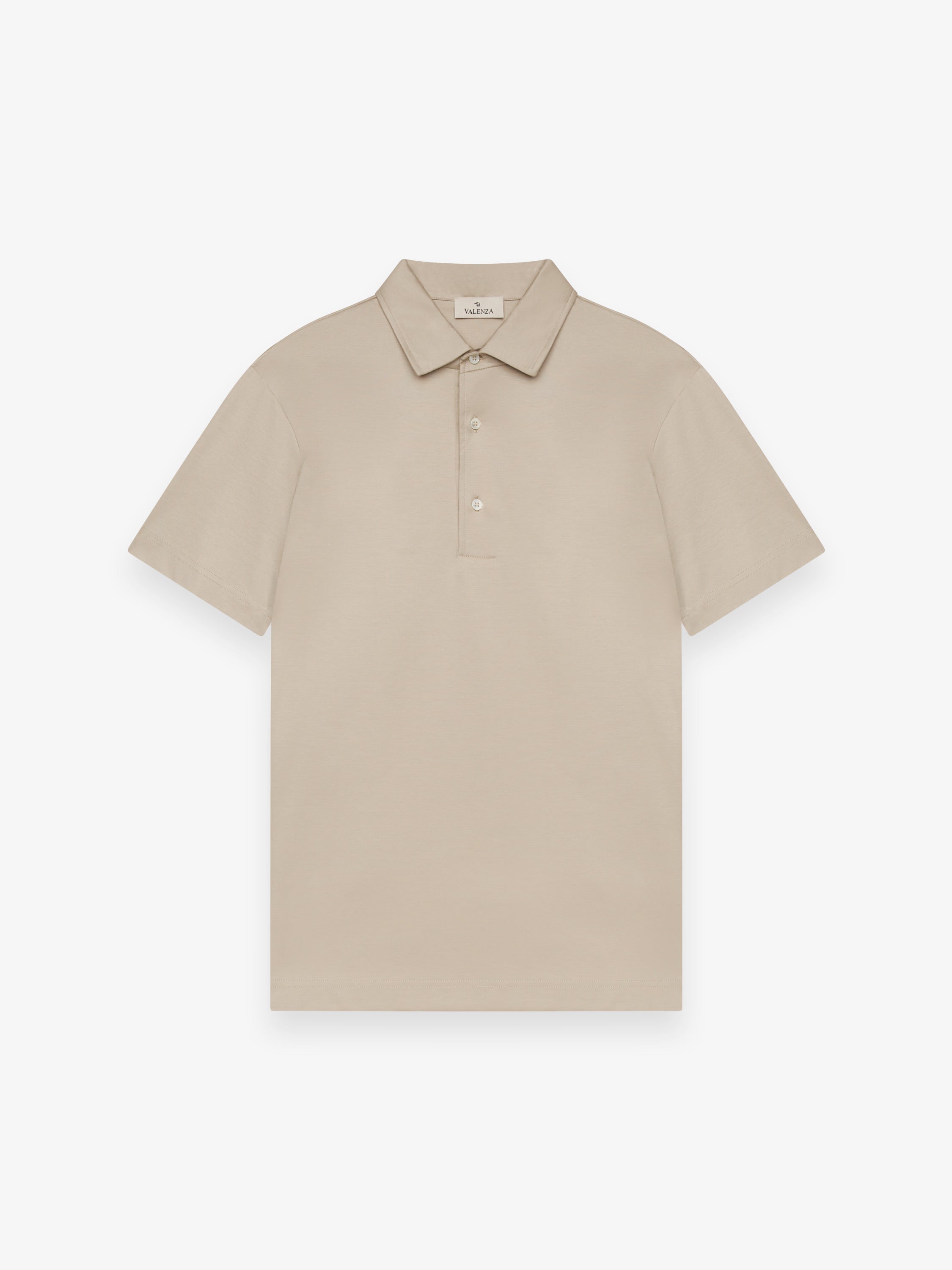 Supima Polo Schillerkragen Kurze Ärmel | Beige