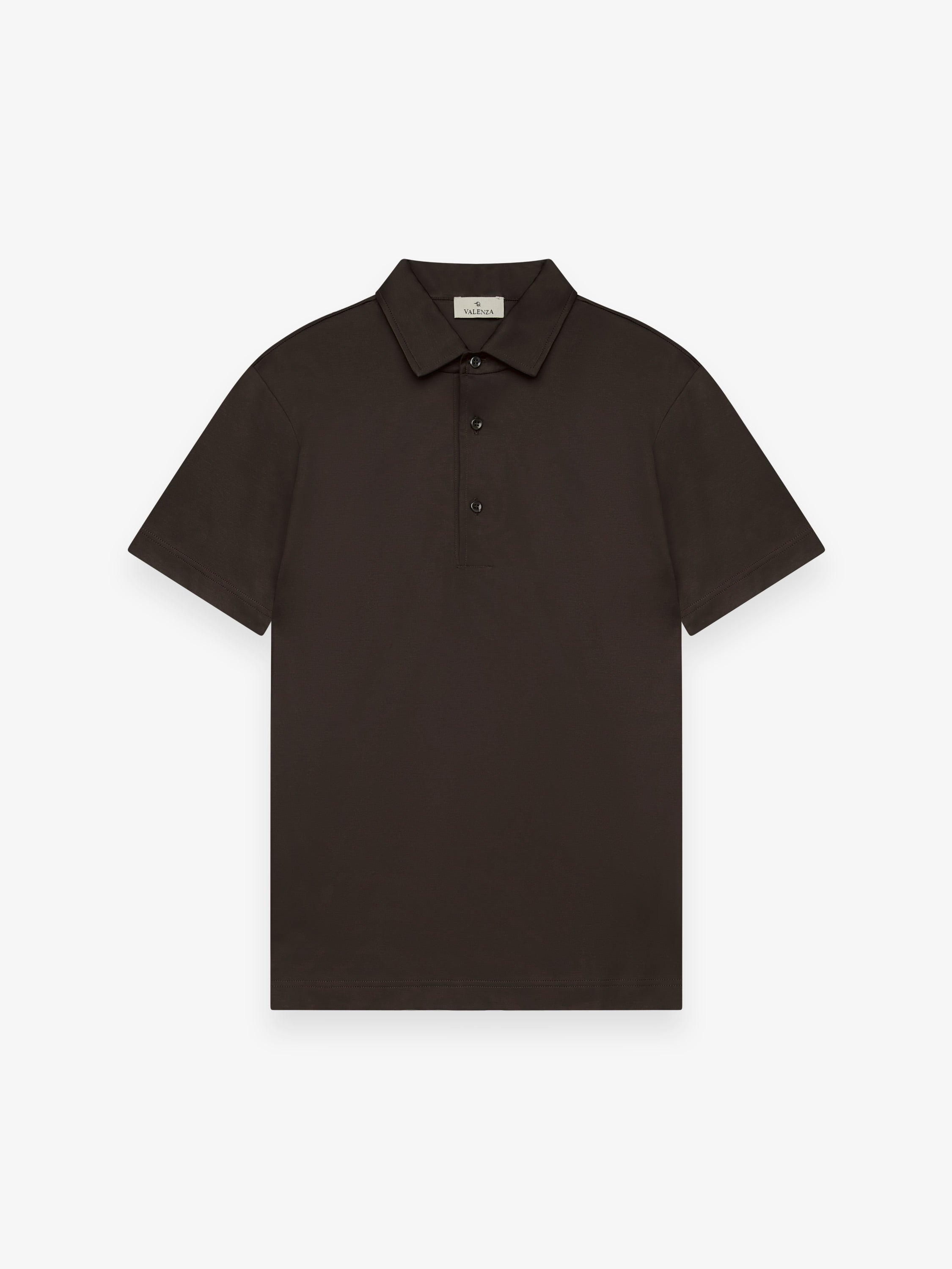 Supima Polo Schiller Collar S/S | Ebony Brown