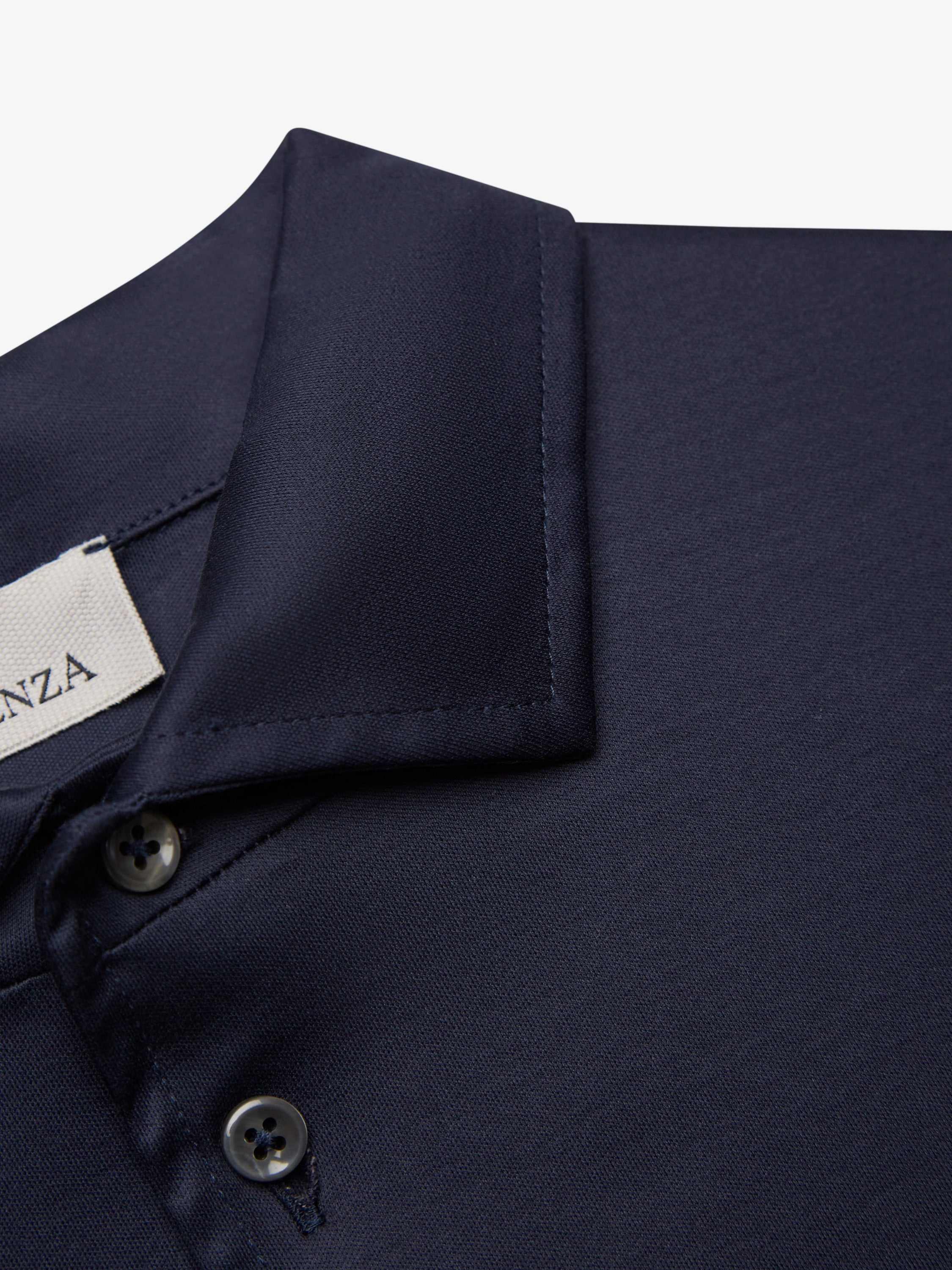 Supima Polo Schiller Collar L/S | Navy