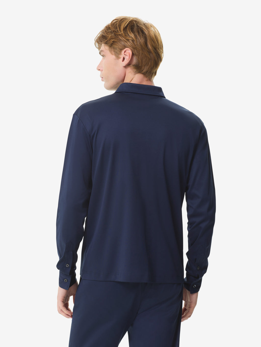 Supima Polo Schiller Collar L/S | Navy