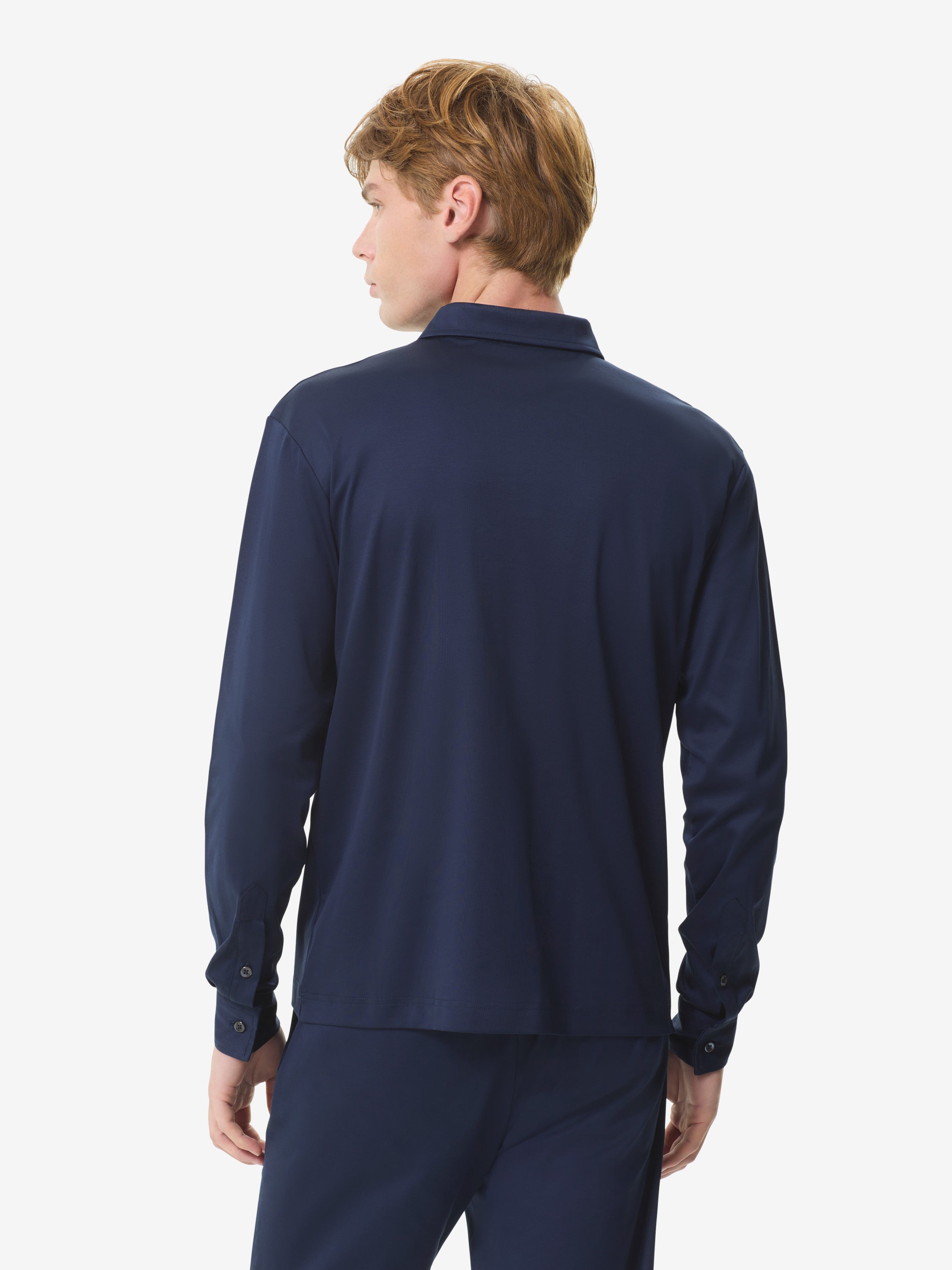 Supima Polo Schiller Collar L/S | Navy