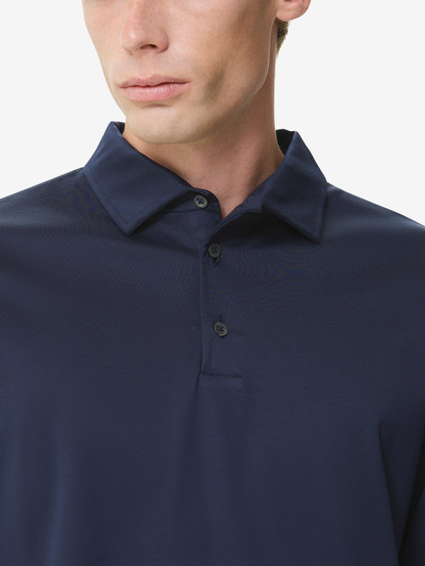 Supima Polo Schiller Collar L/S | Navy