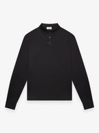 Supima Polo Schiller Collar L/S | Black