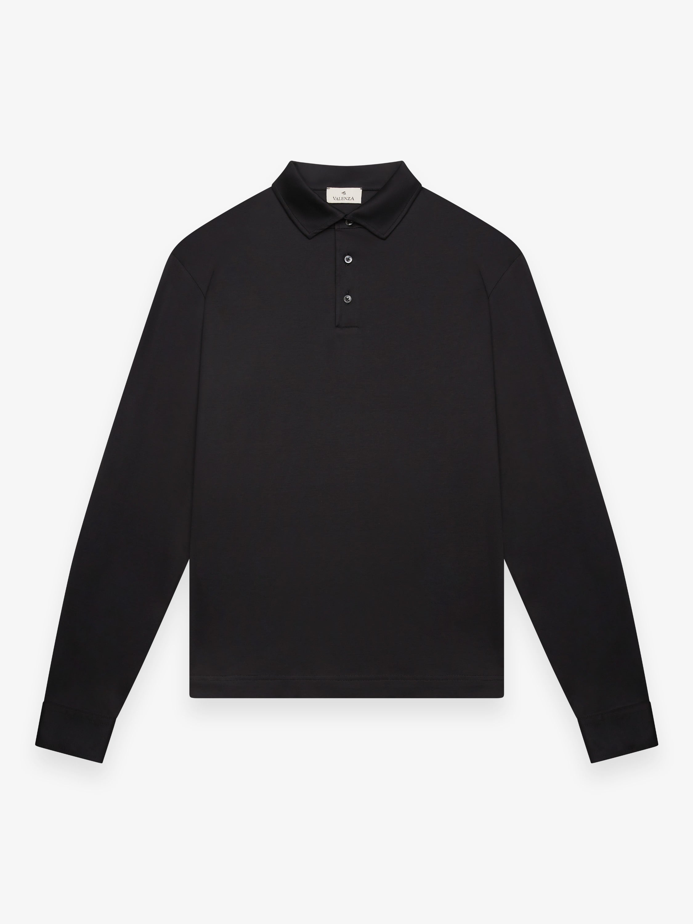 Supima Polo Schiller Collar L/S | Black