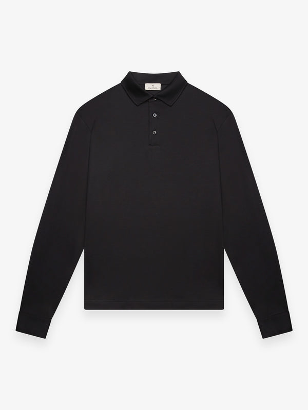 Supima Polo Schiller Collar L/S | Black