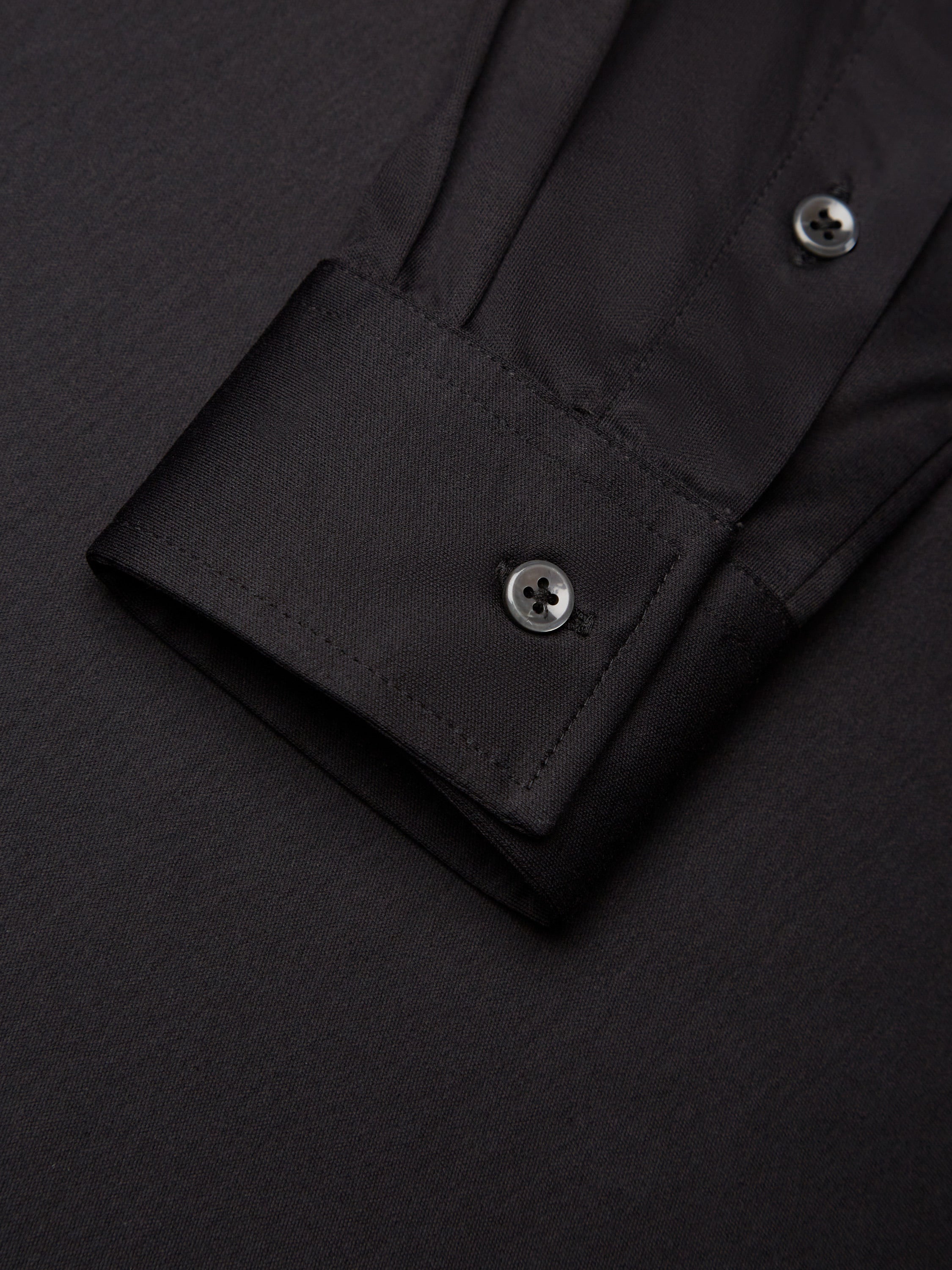 Supima Polo Schiller Collar L/S | Black