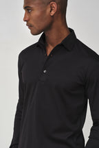 Supima Polo Schiller Collar L/S | Black