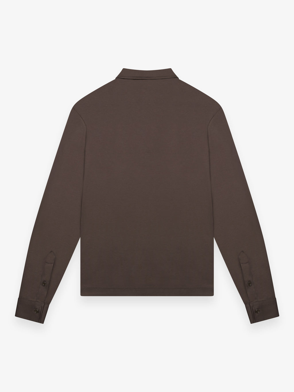 Supima Polo Schiller Kraag Lange Mouwen | Ebbenbruin