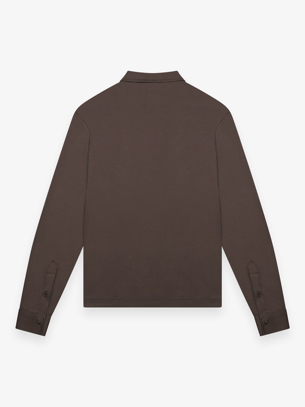Supima Polo Schiller Collar L/S | Ebony Brown