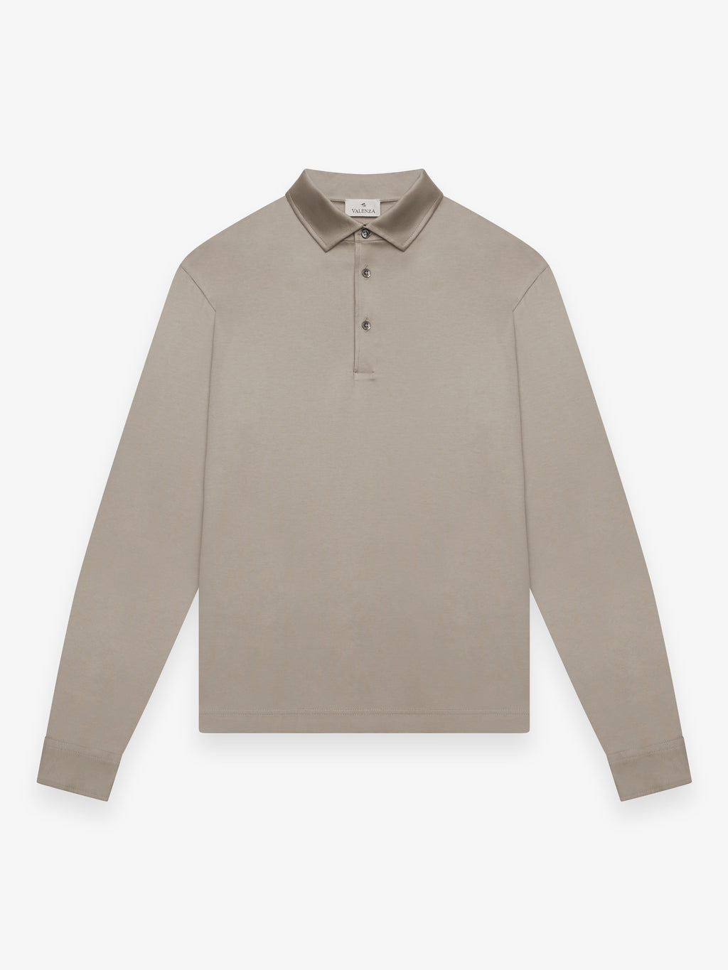 Supima Polo Schiller Collar L/S | Lead Grey
