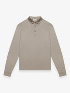Supima Polo Schiller Collar L/S | Lead Grey