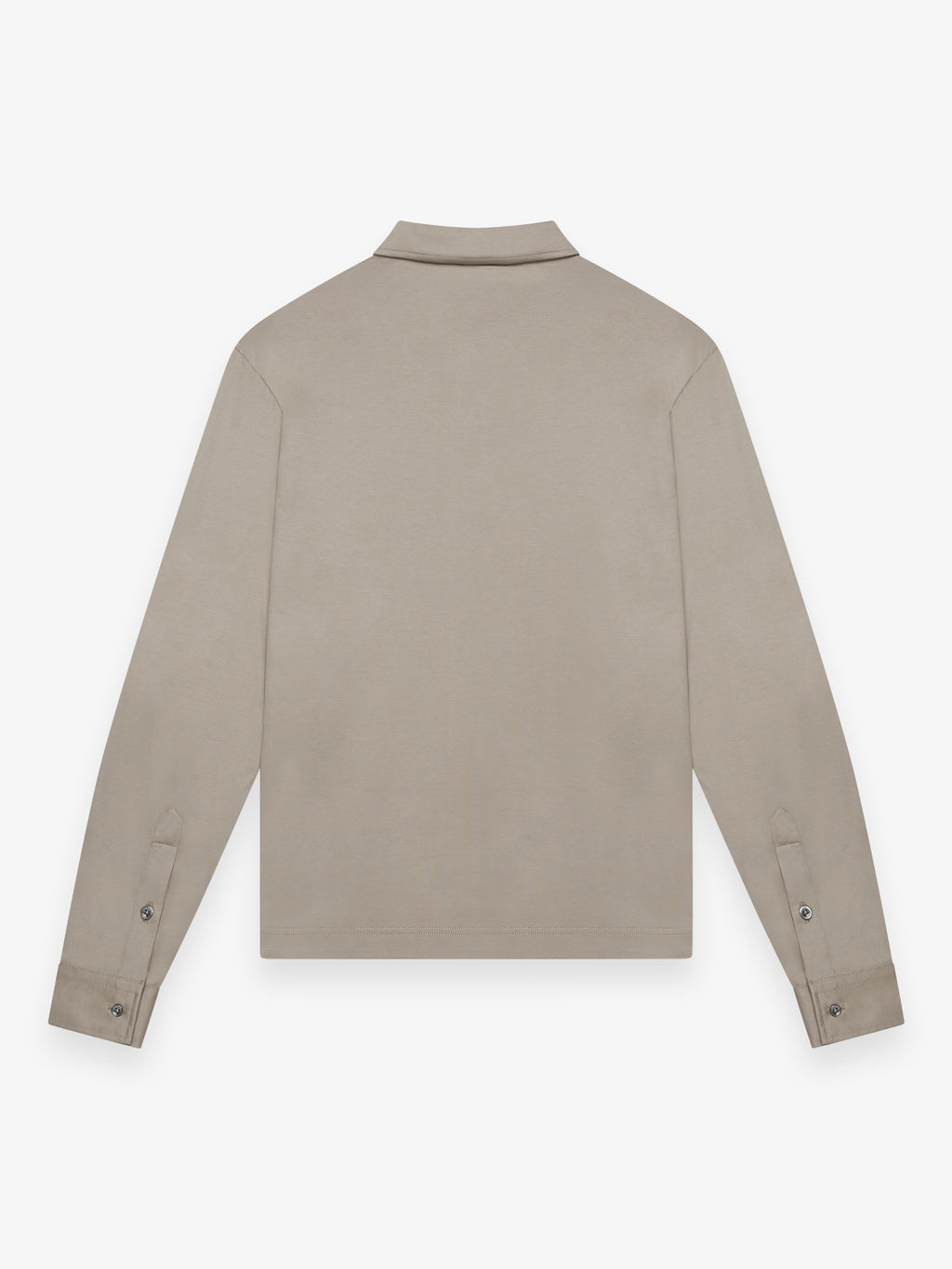 Supima Polo Schiller Collar L/S | Lead Grey