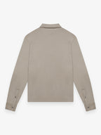 Supima Polo Schiller Collar L/S | Lead Grey