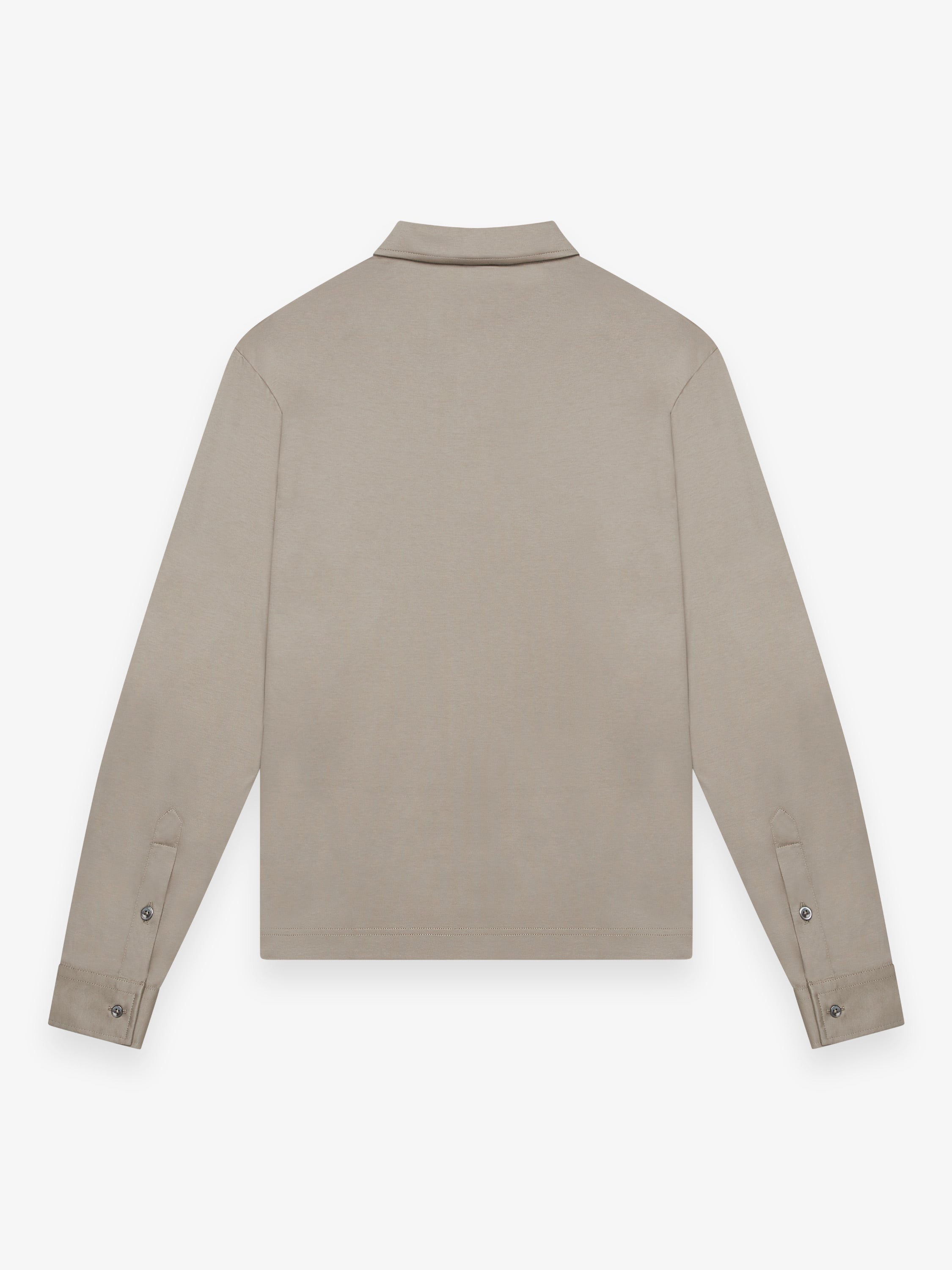 Supima Polo Schiller Collar L/S | Lead Grey
