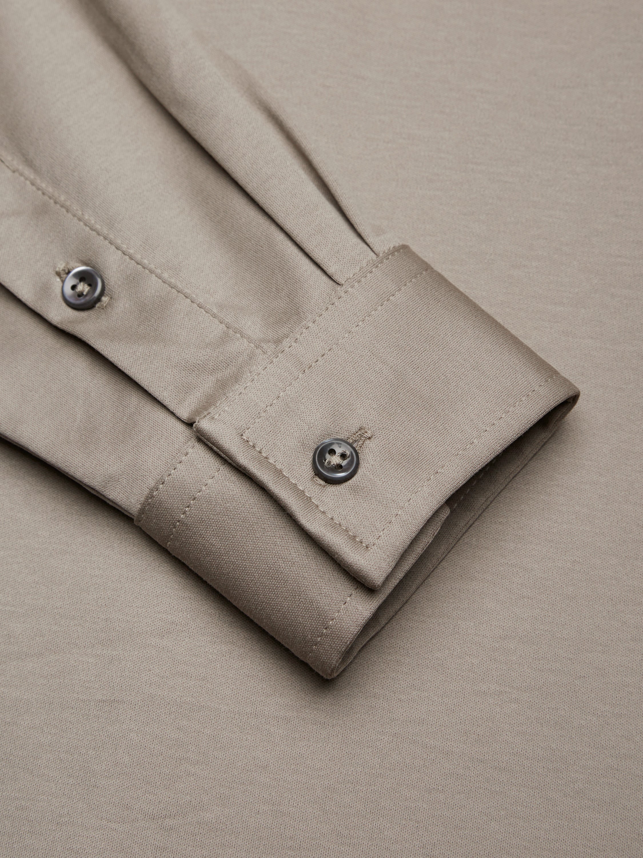 Supima Polo Schiller Collar L/S | Lead Grey