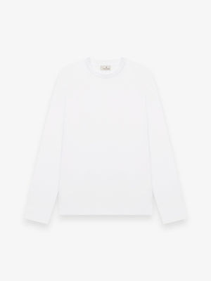 T-Shirt Interlock Supima Manche Longue | Blanc