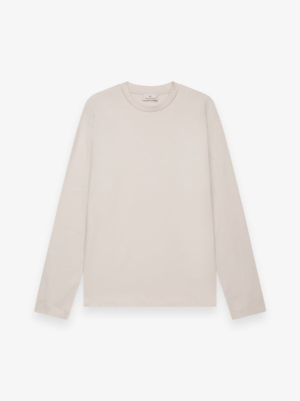 Interlock Supima T-Shirt Manica Lunga | Grigio Perla