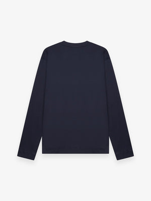 T-Shirt Interlock Supima Manche Longue | Bleu marine