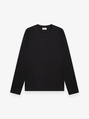 T-Shirt Interlock Supima Manche Longue | Noir