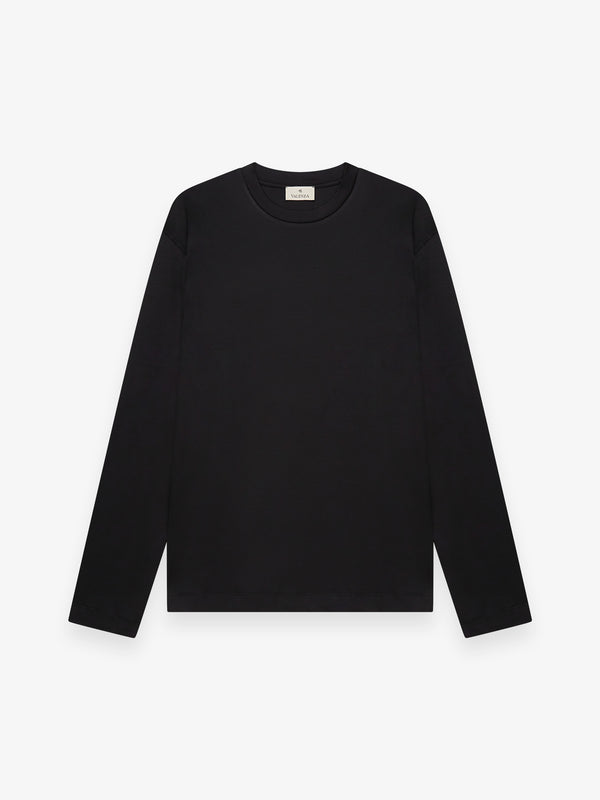 Interlock Supima T-Shirt Manica Lunga | Nero