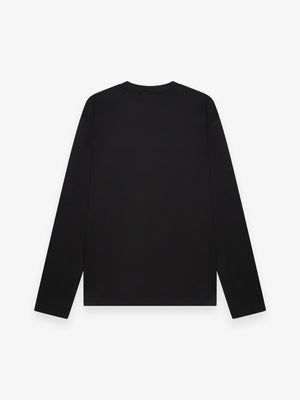 T-Shirt Interlock Supima Manche Longue | Noir