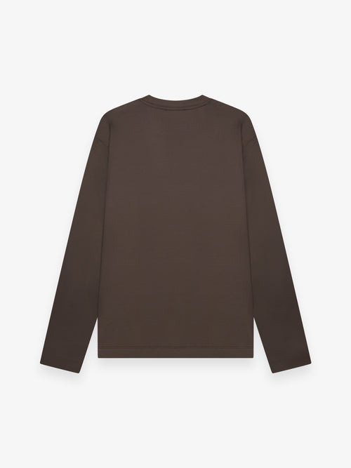 Interlock Supima T-Shirt Manica Lunga| Marrone Ebano