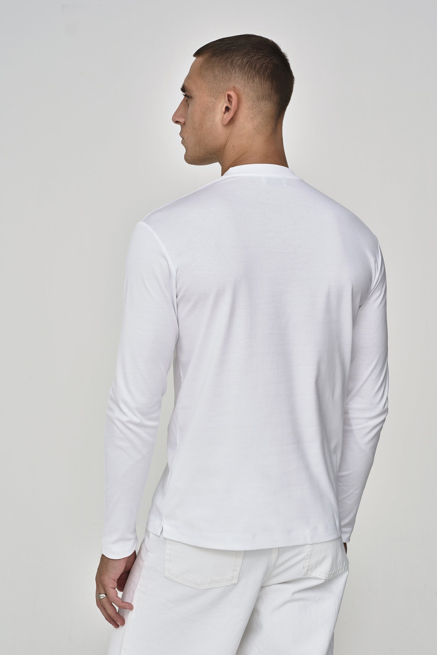 Interlock Supima T-Shirt Lange Mouwen | Wit