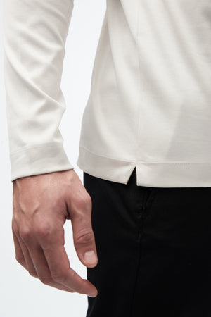 T-Shirt Interlock Supima Manche Longue | Gris perle