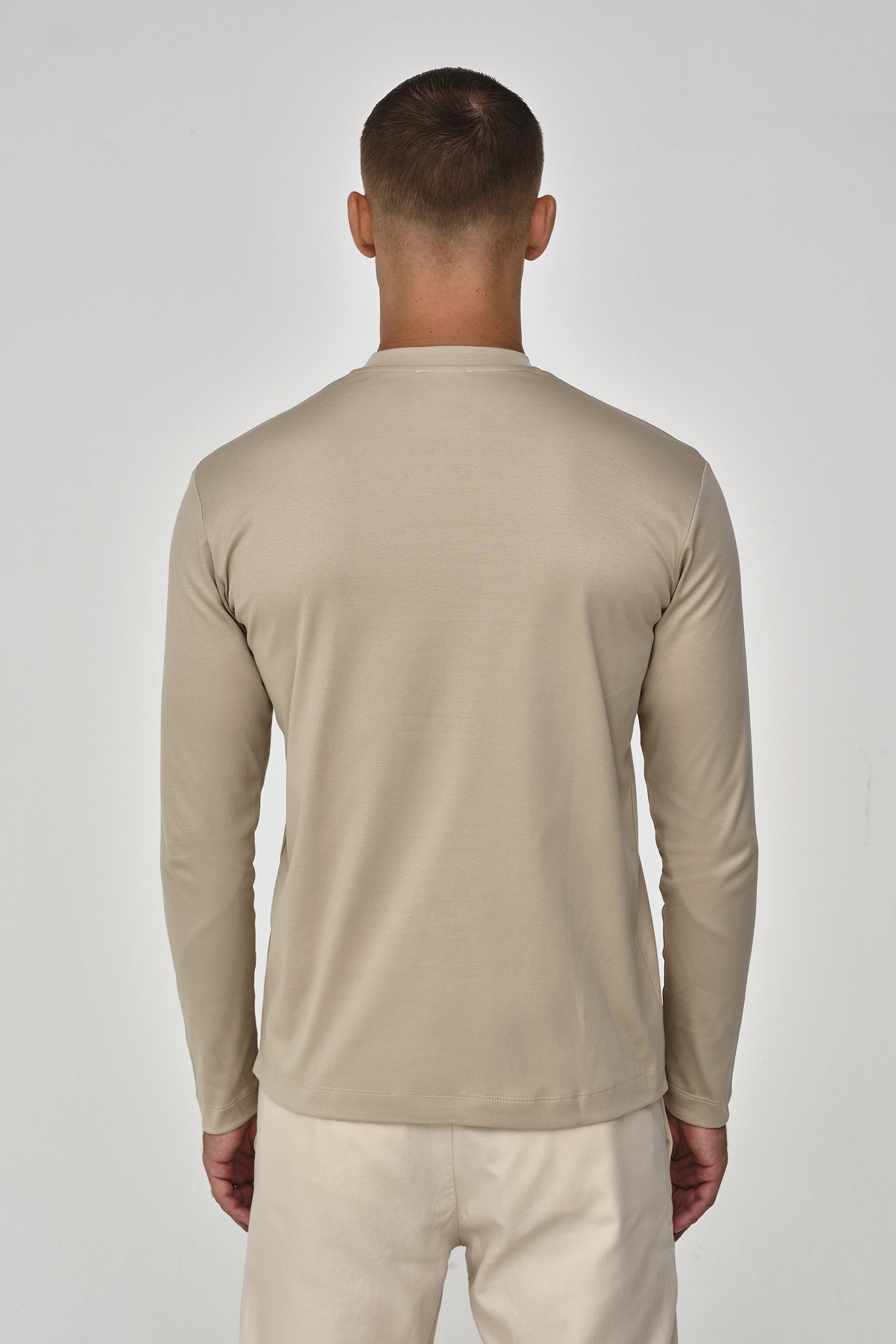 Interlock Supima T-Shirt L/S | Beige